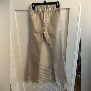 Bevy Flog Metallic beige Check elastic waist pocket straight pants